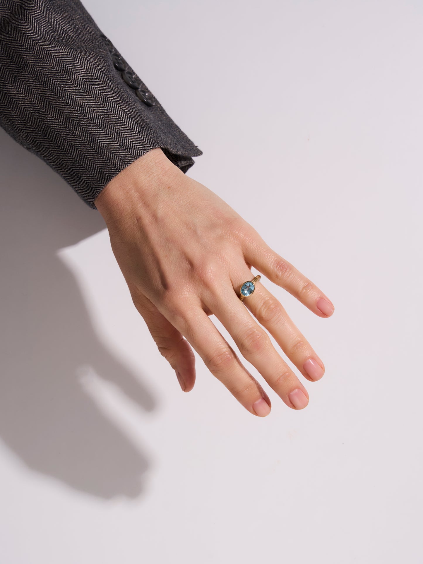 Basic Oval Blue Topaz Ring