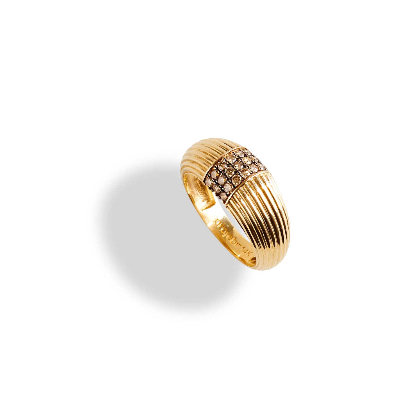 Chubby Cognac Diamonds Band Ring