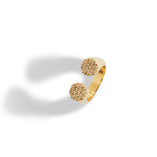 Double Headed Seljuks Cognac Diamonds Ring