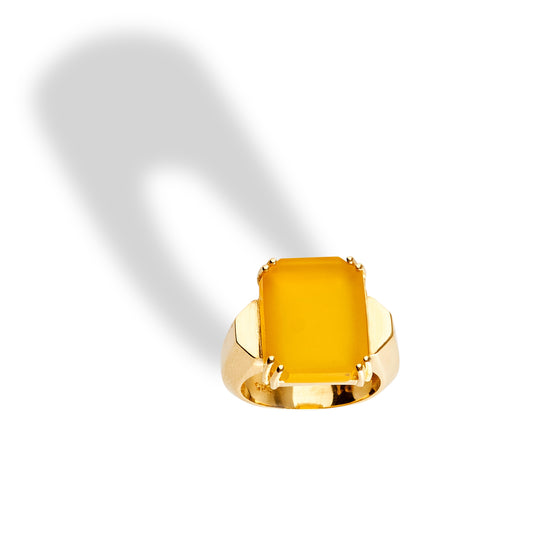 Large Yellow Agate Ring