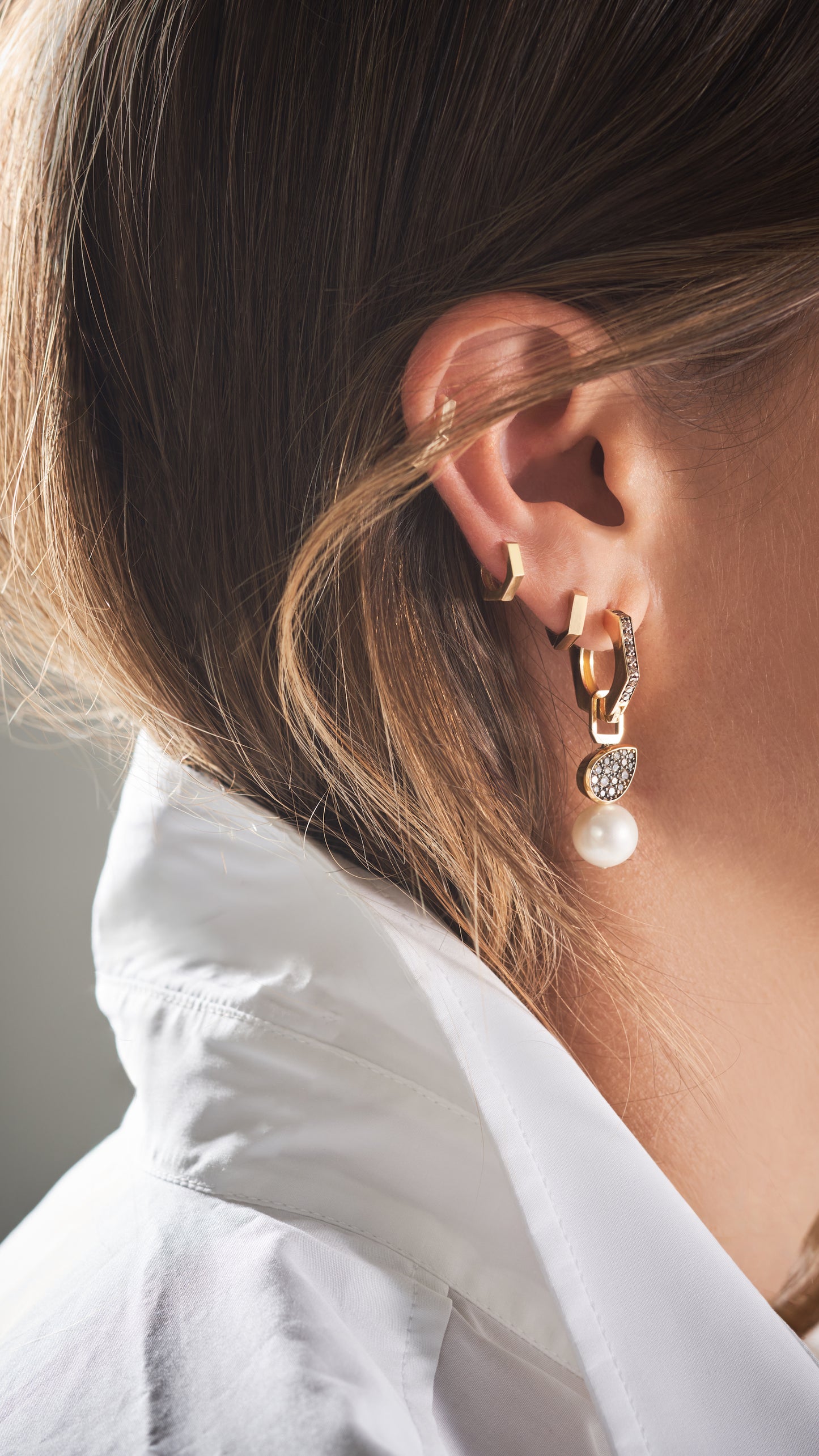 Pearl Pear Cognac Diamonds Charms