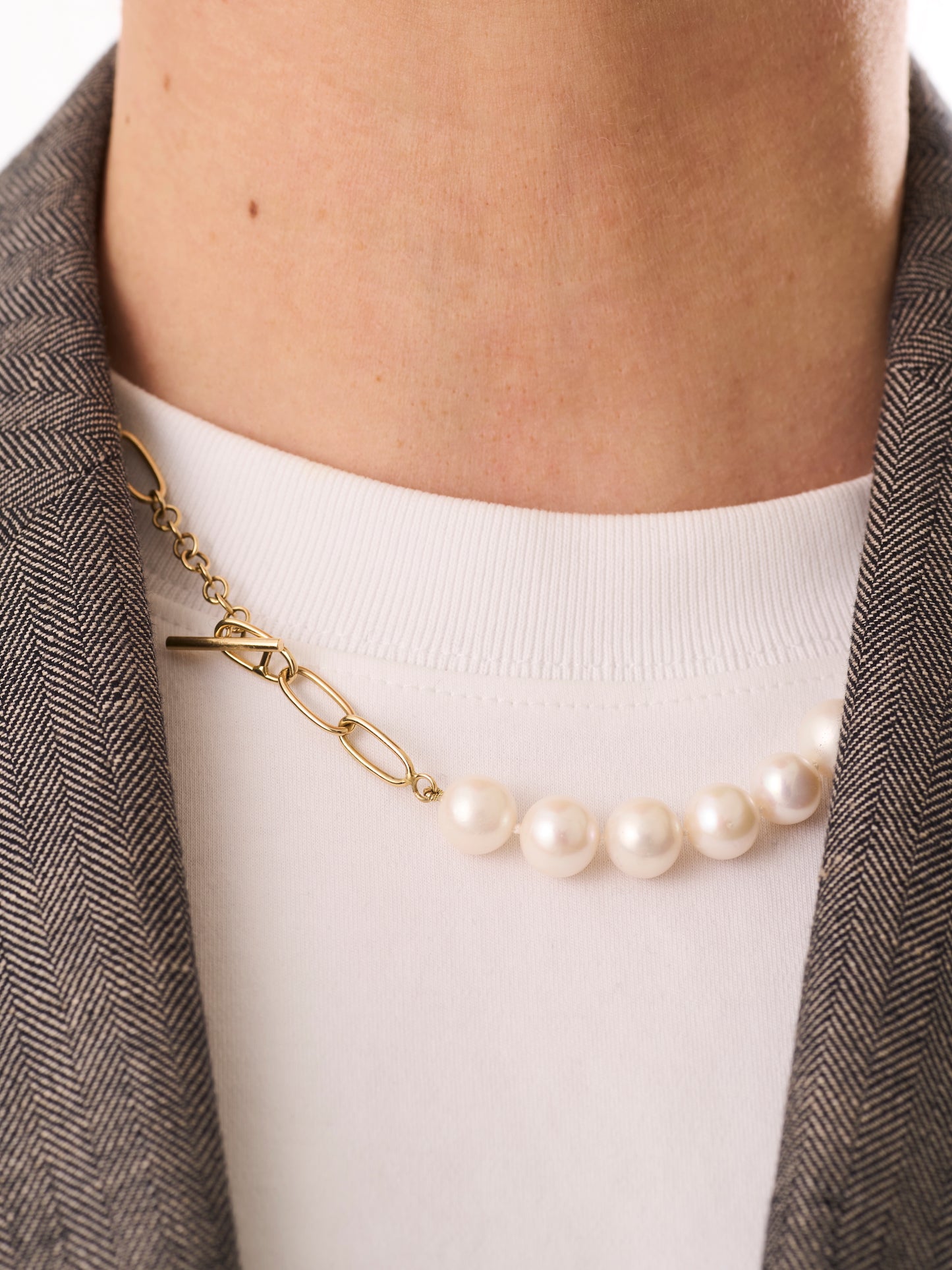 Pearl Chain Link Necklace