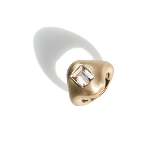 Pebble Octagon Morganite Ring