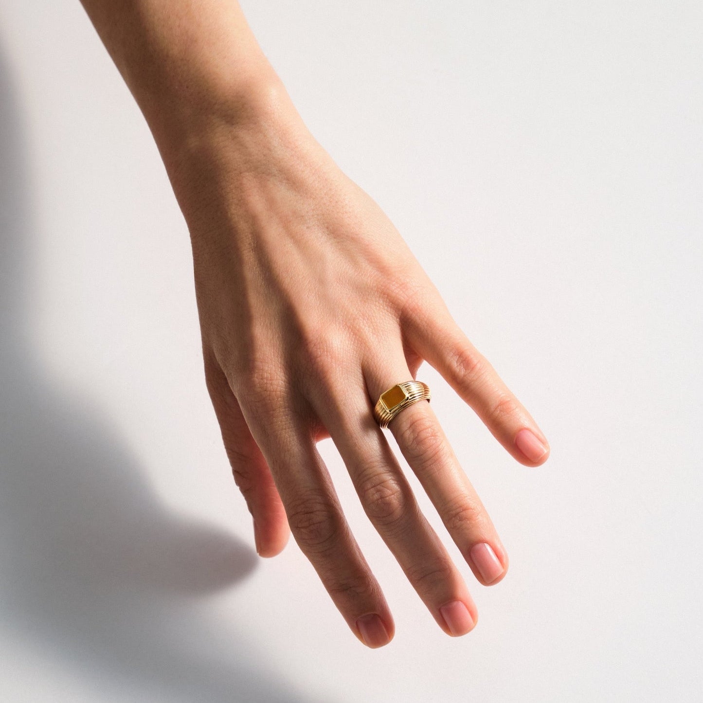 Chubby Yellow Agate Ring