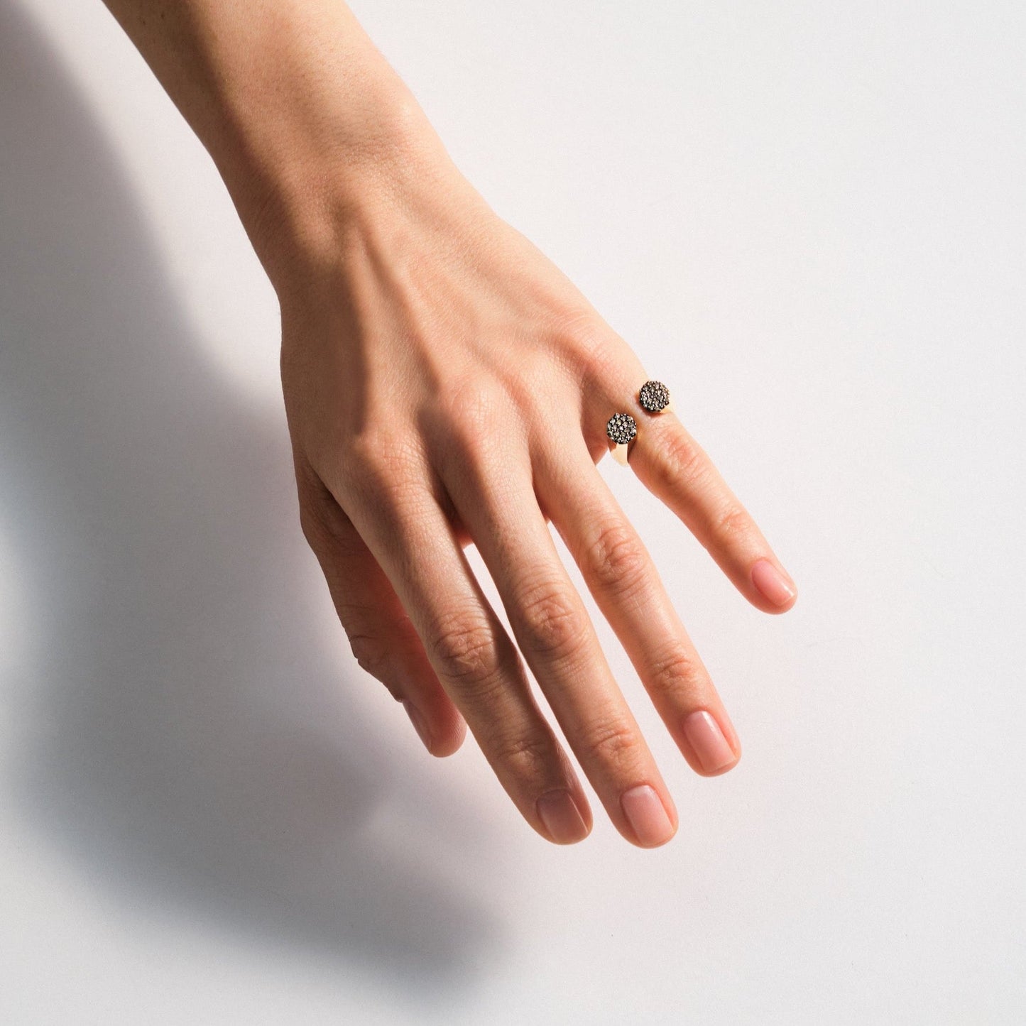 Double Headed Seljuks Black Diamonds Ring