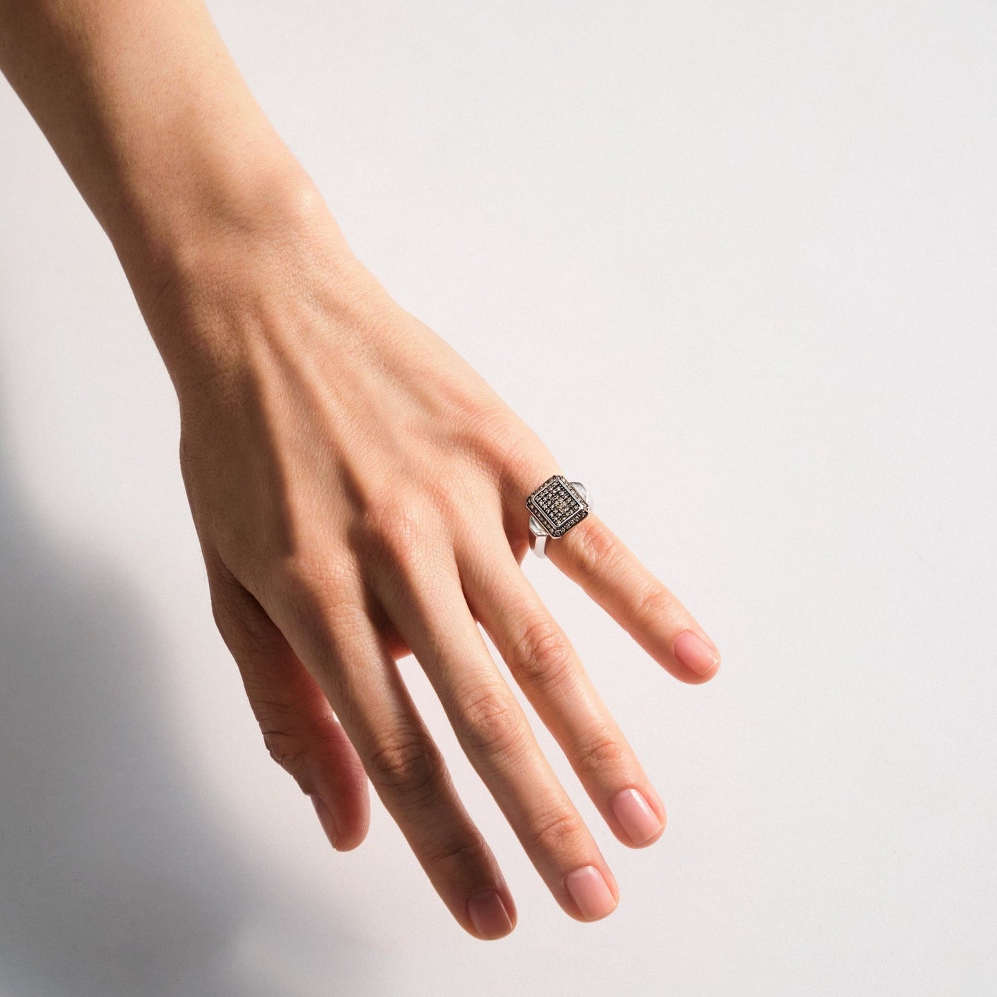 Octagon Cognac Diamonds Ring