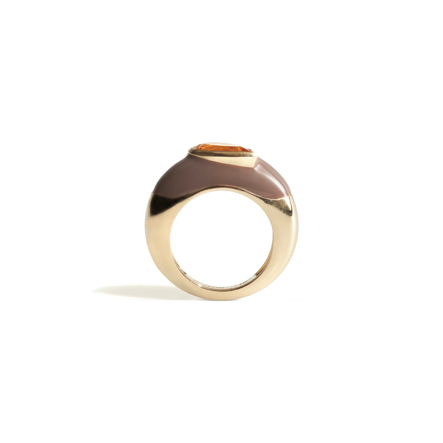Pear Citrine Enamel Ring