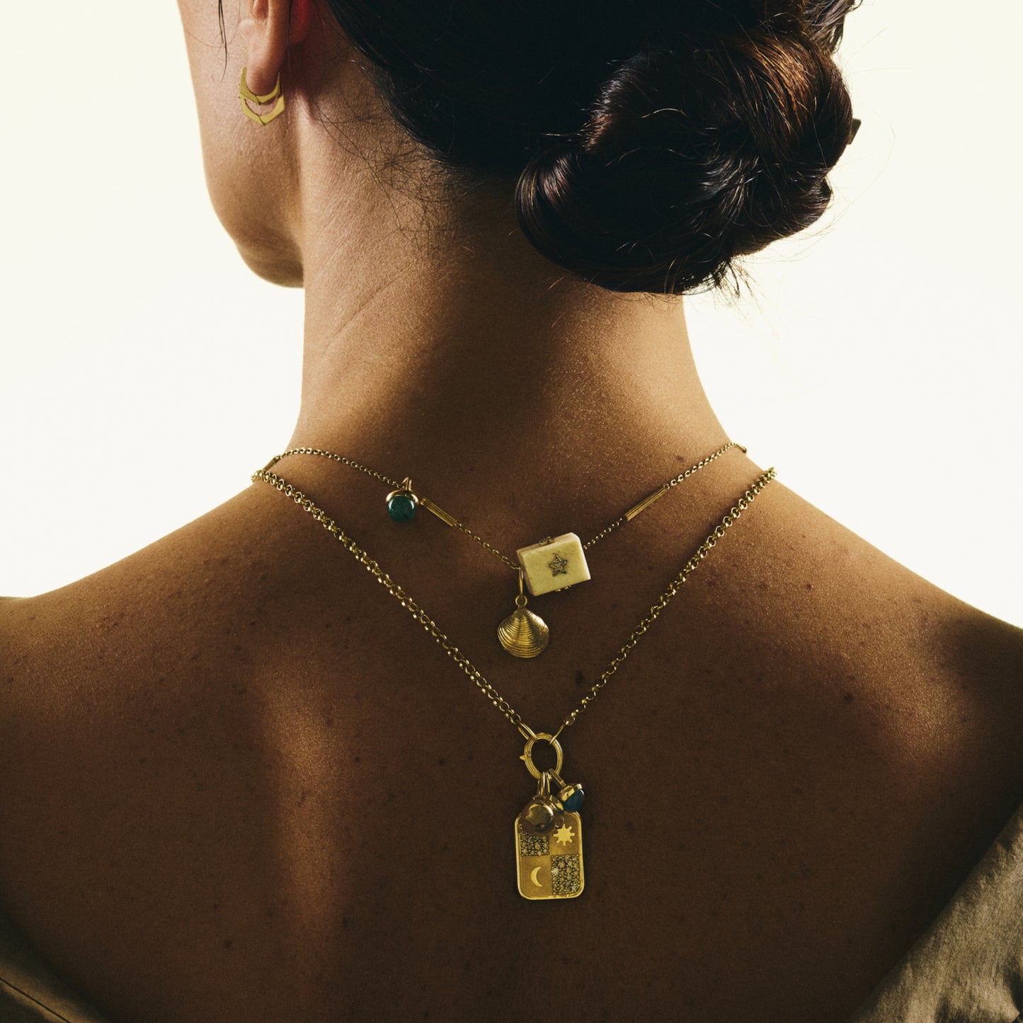 Cognac Diamonds Sun And Moon Pendant