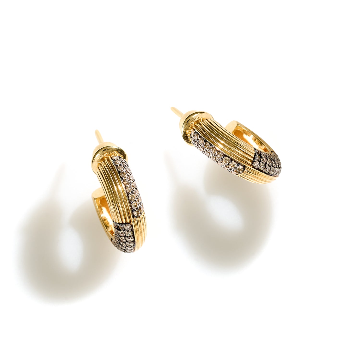 Chubby 1-2 Cognac Diamonds Hoops