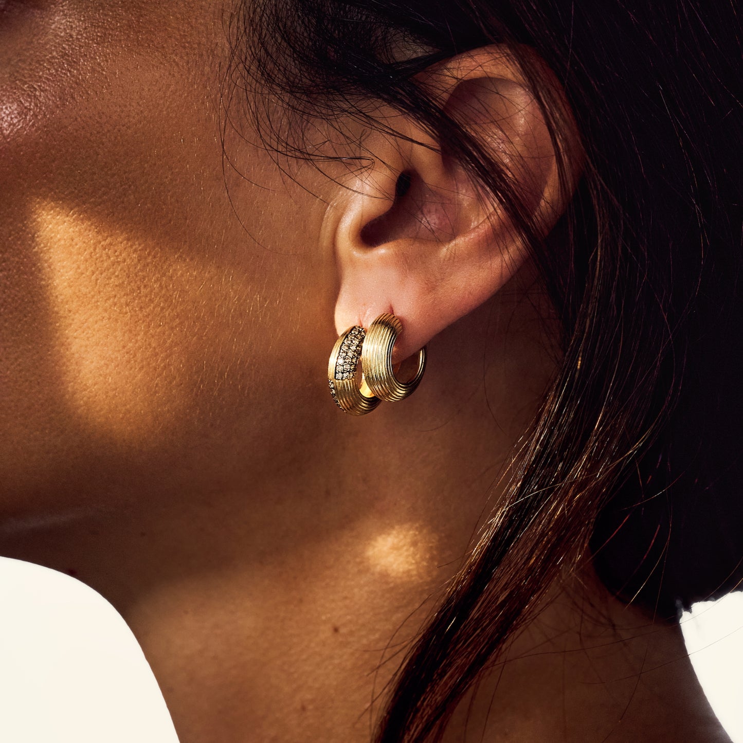 Chubby 1-2 Cognac Diamonds Hoops
