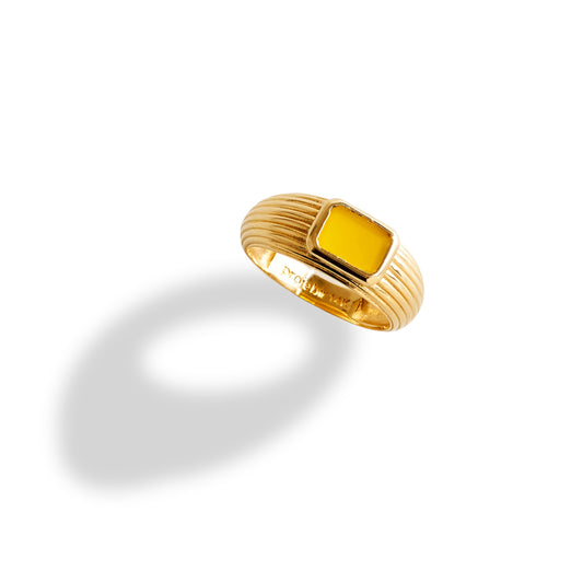 Chubby Yellow Agate Ring