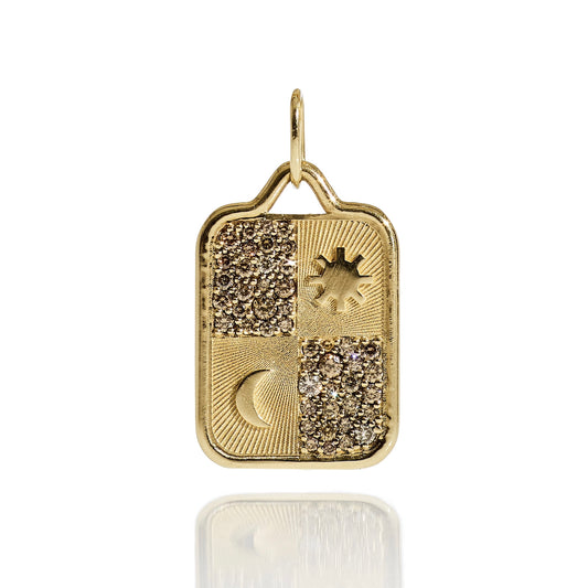 Cognac Diamonds Sun And Moon Pendant