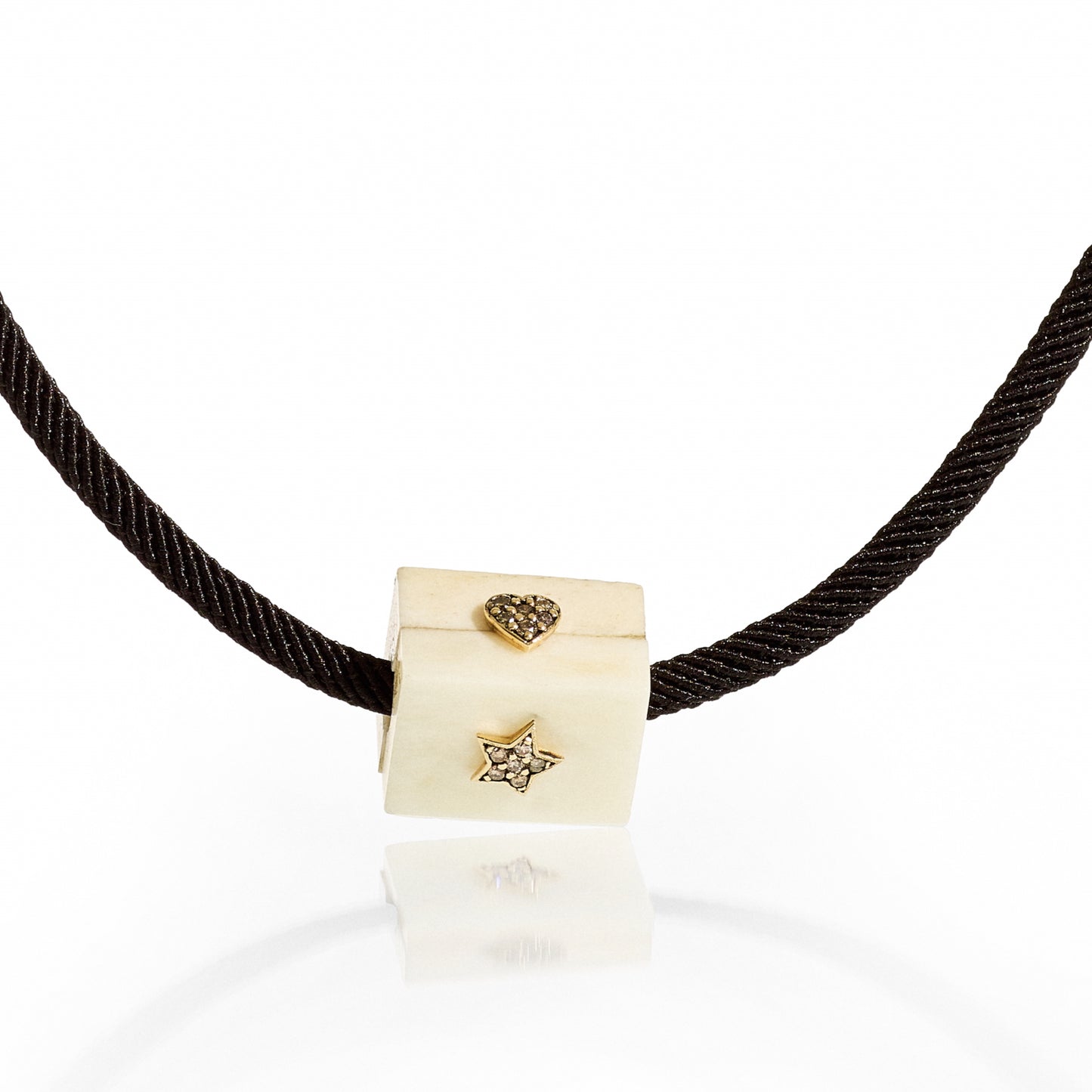 Hearts and Stars Cognac Diamonds Square Prism Pendant