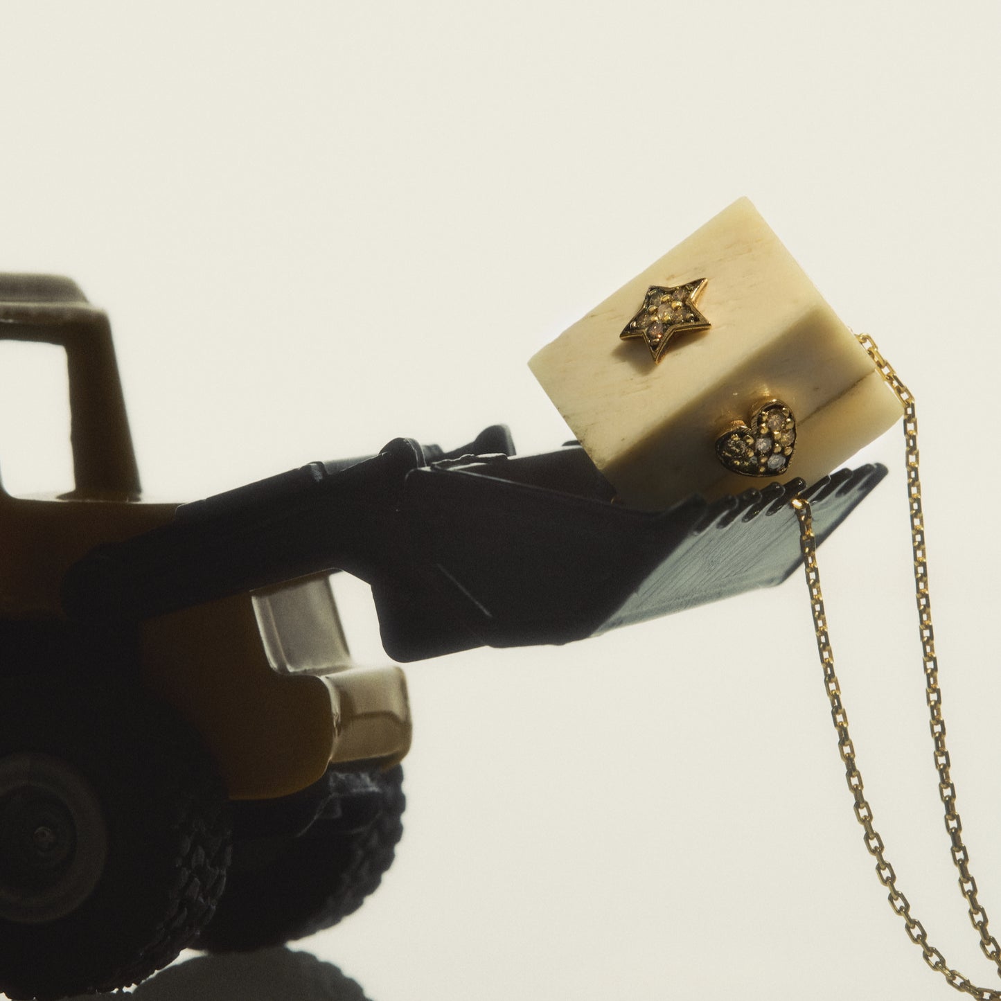 Hearts and Stars Cognac Diamonds Square Prism Pendant