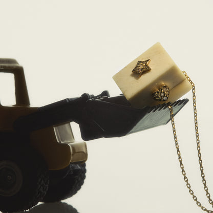 Hearts and Stars Cognac Diamonds Square Prism Pendant