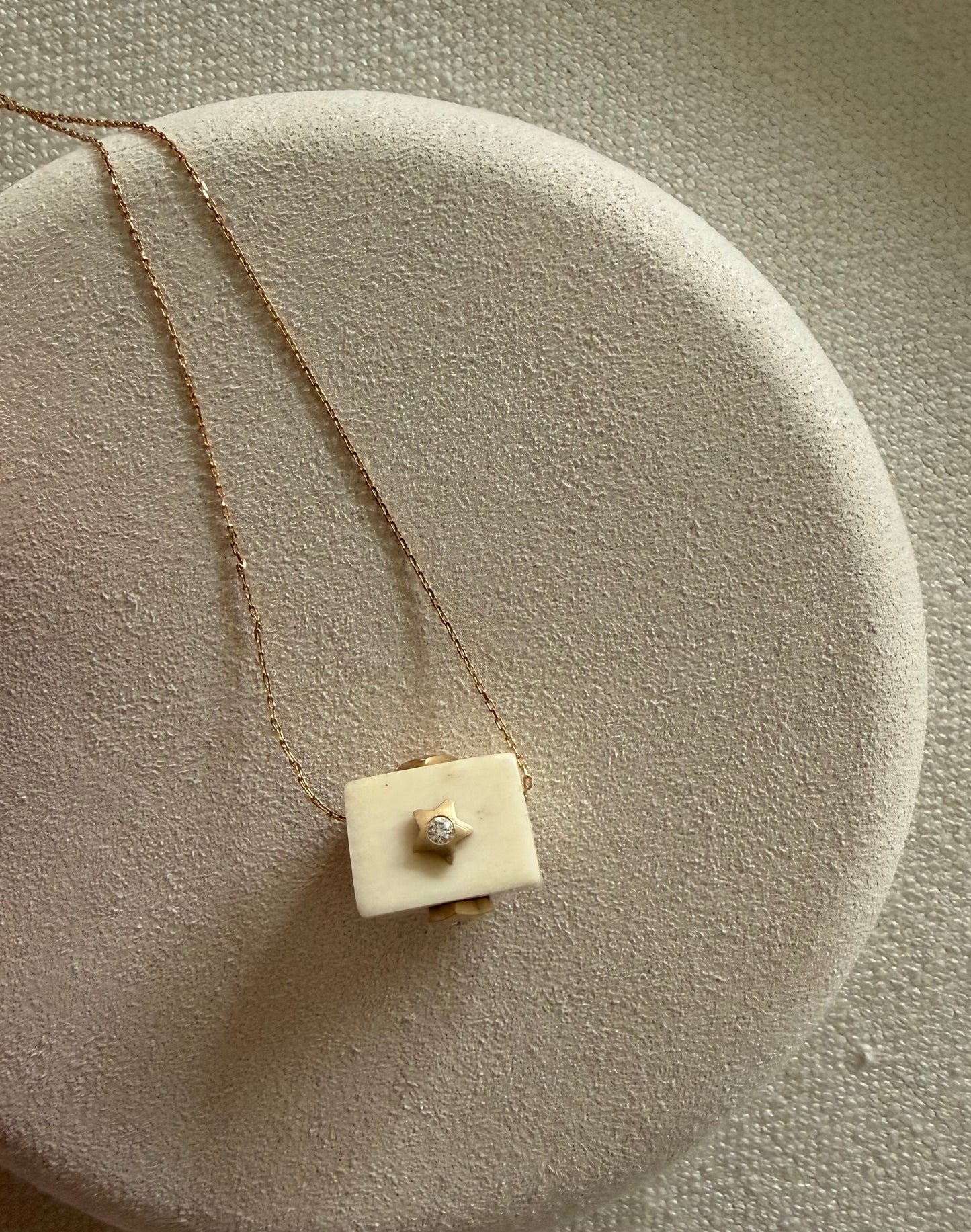 Hearts and Stars Diamonds Square Prism Pendant