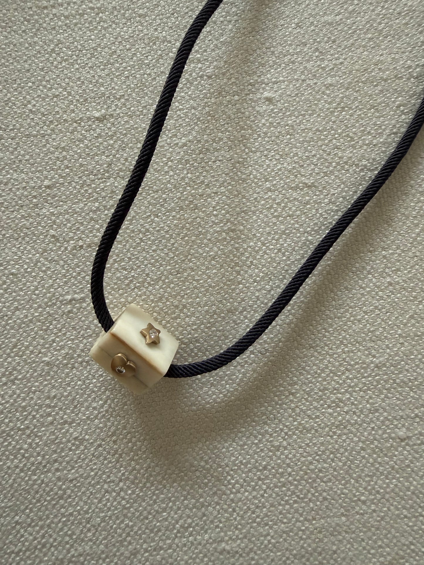 Hearts and Stars Diamonds Square Prism Pendant