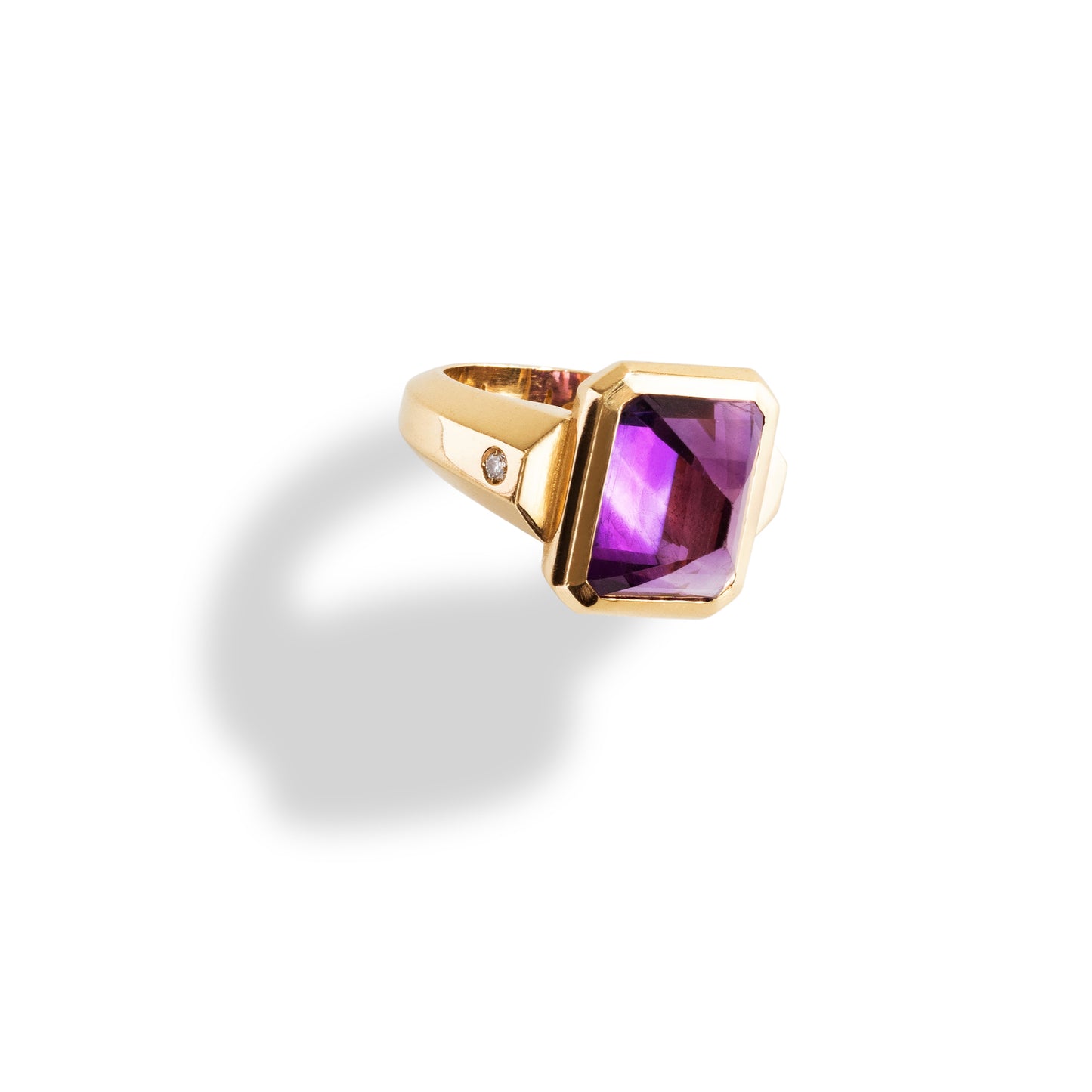 Large Amethyst Diamonds Ring