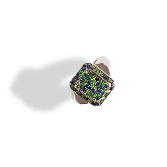 Octagon Multicolor Stones Ring