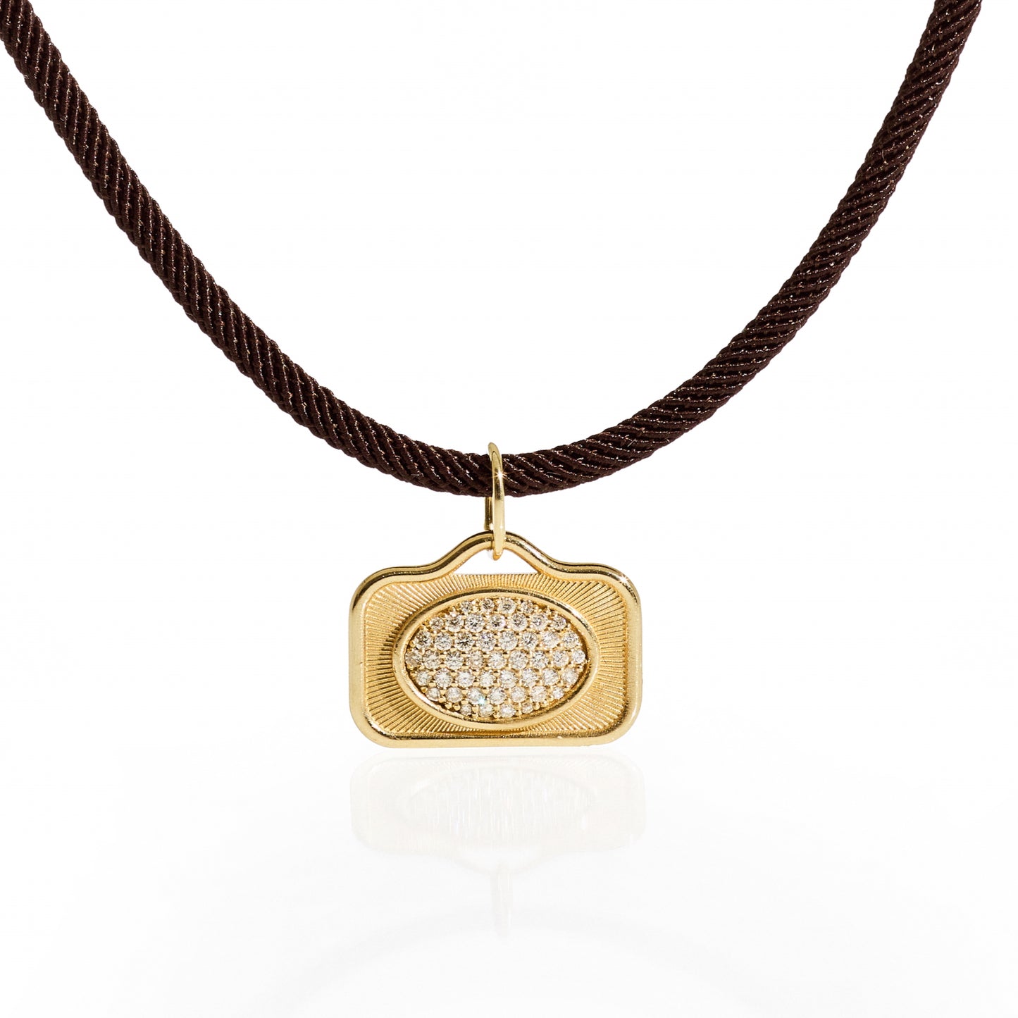 Oval Diamonds Rays Pendant