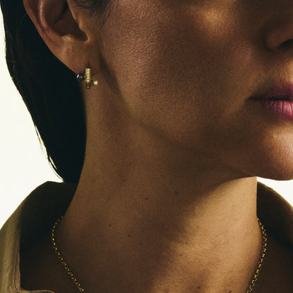 #3 Nut Diamonds B&W Pearls Earrings