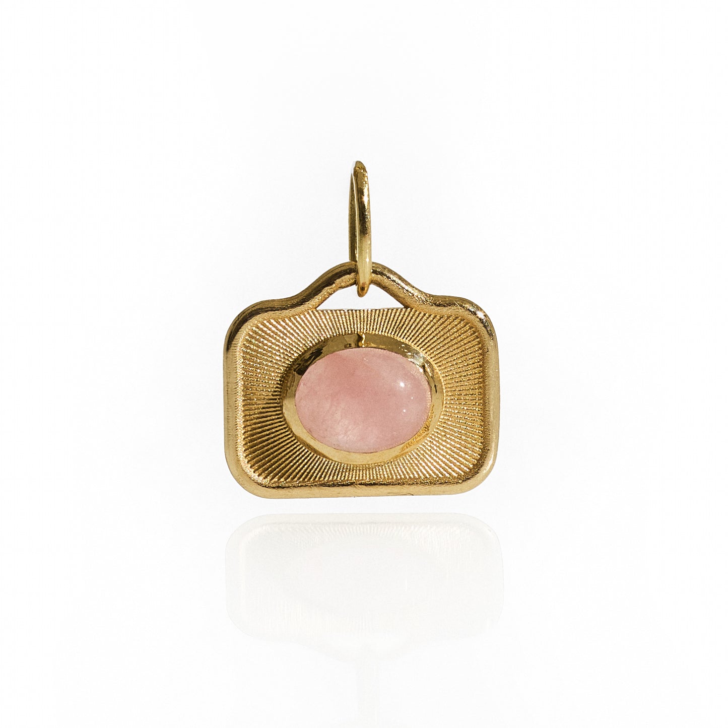 Oval Pink Quartz Rays Pendant