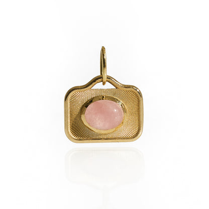 Oval Pink Quartz Rays Pendant