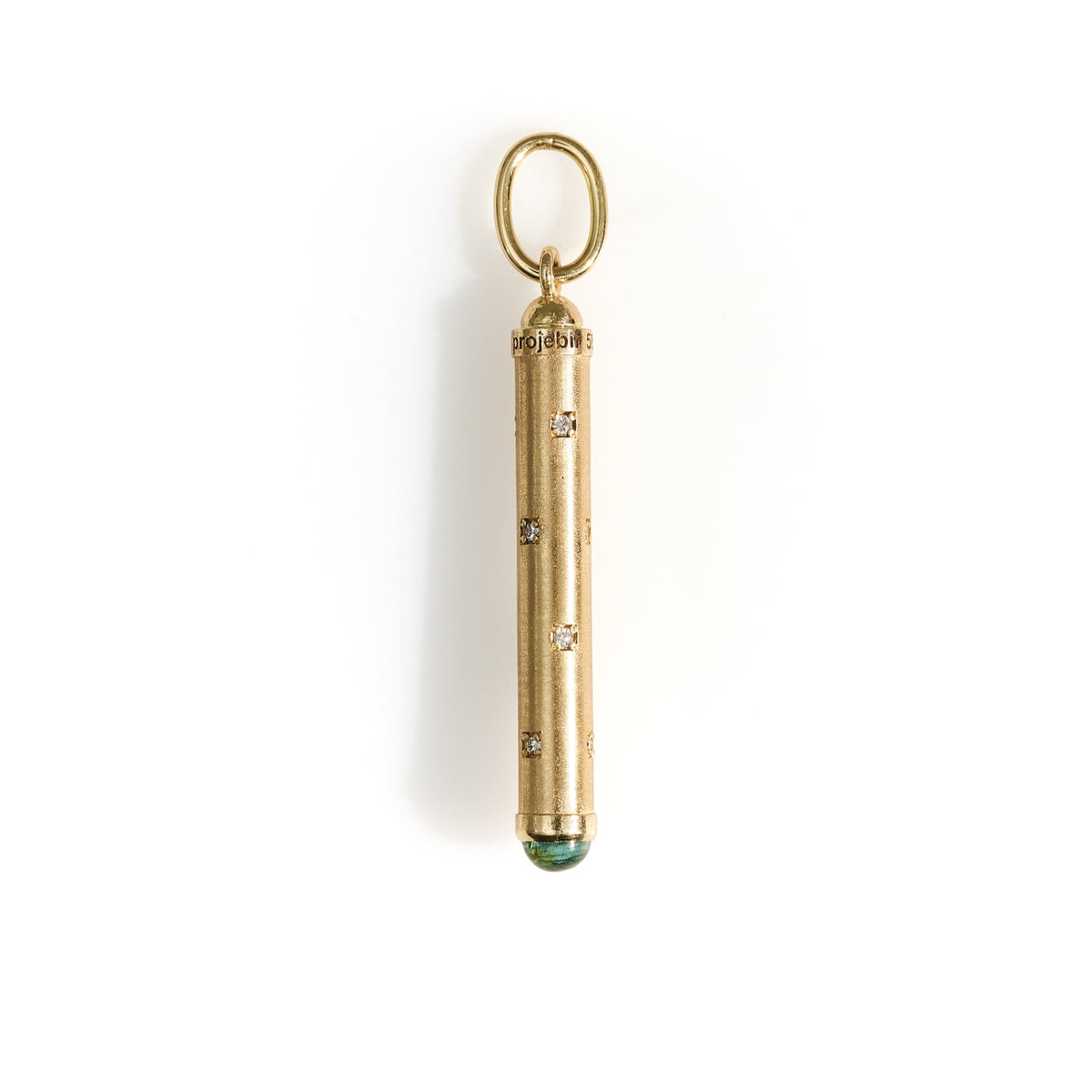 Stick Tourmaline Diamonds Pendant