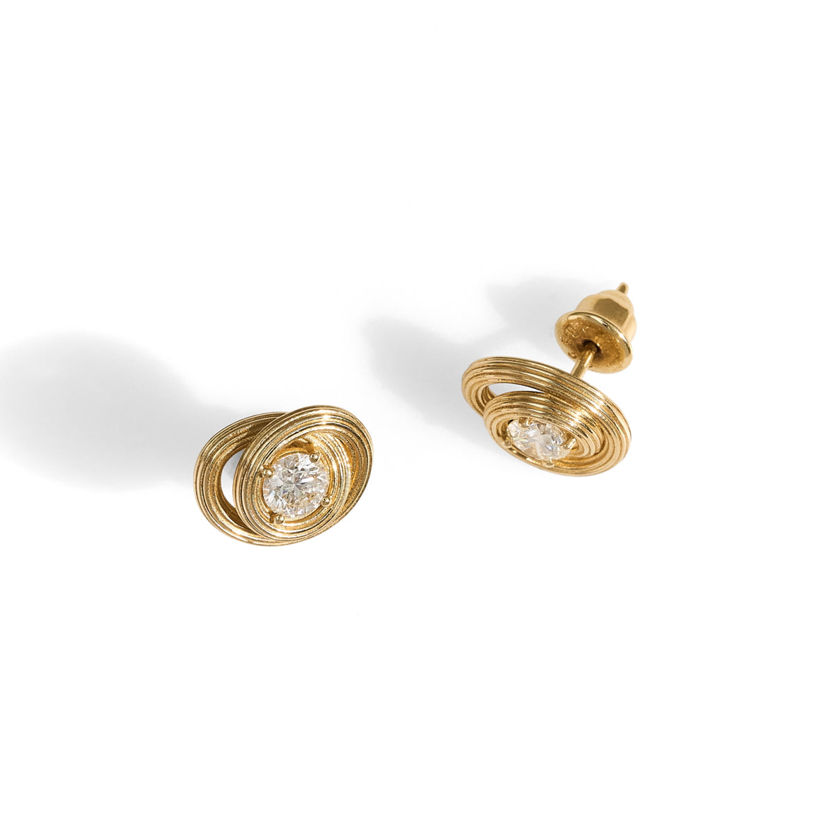 Wave Diamond Studs