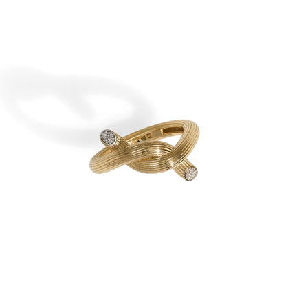Double Headed Knot Diamonds Ring