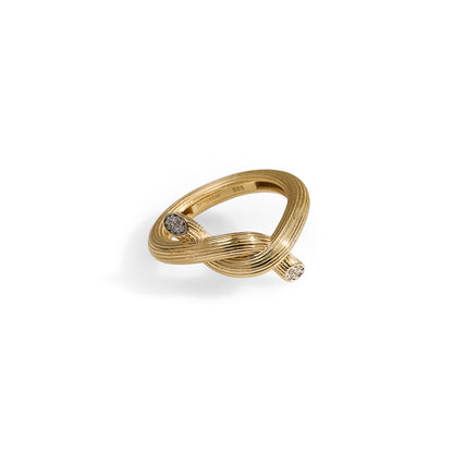Double Headed Knot Diamonds Ring