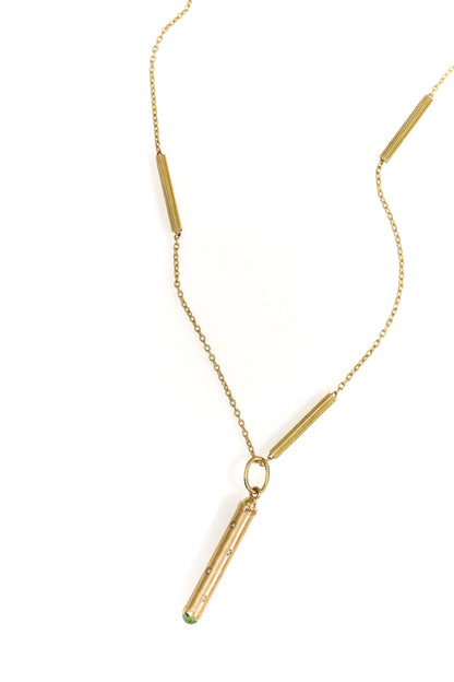 Stick Tourmaline Diamonds Pendant