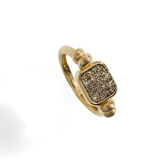Swirl Cognac Diamonds Ring