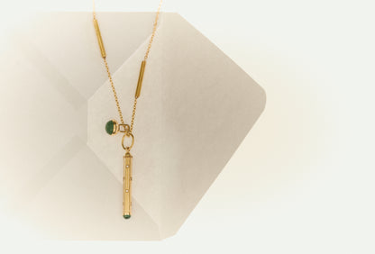 Stick Tourmaline Diamonds Pendant