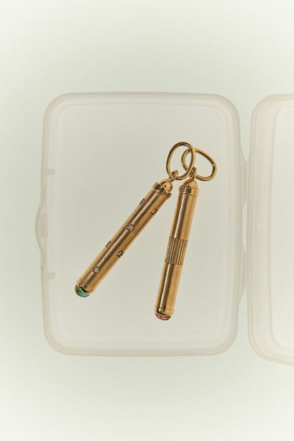 Stick Tourmaline Diamonds Pendant
