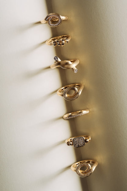 Double Headed Knot Diamonds Ring
