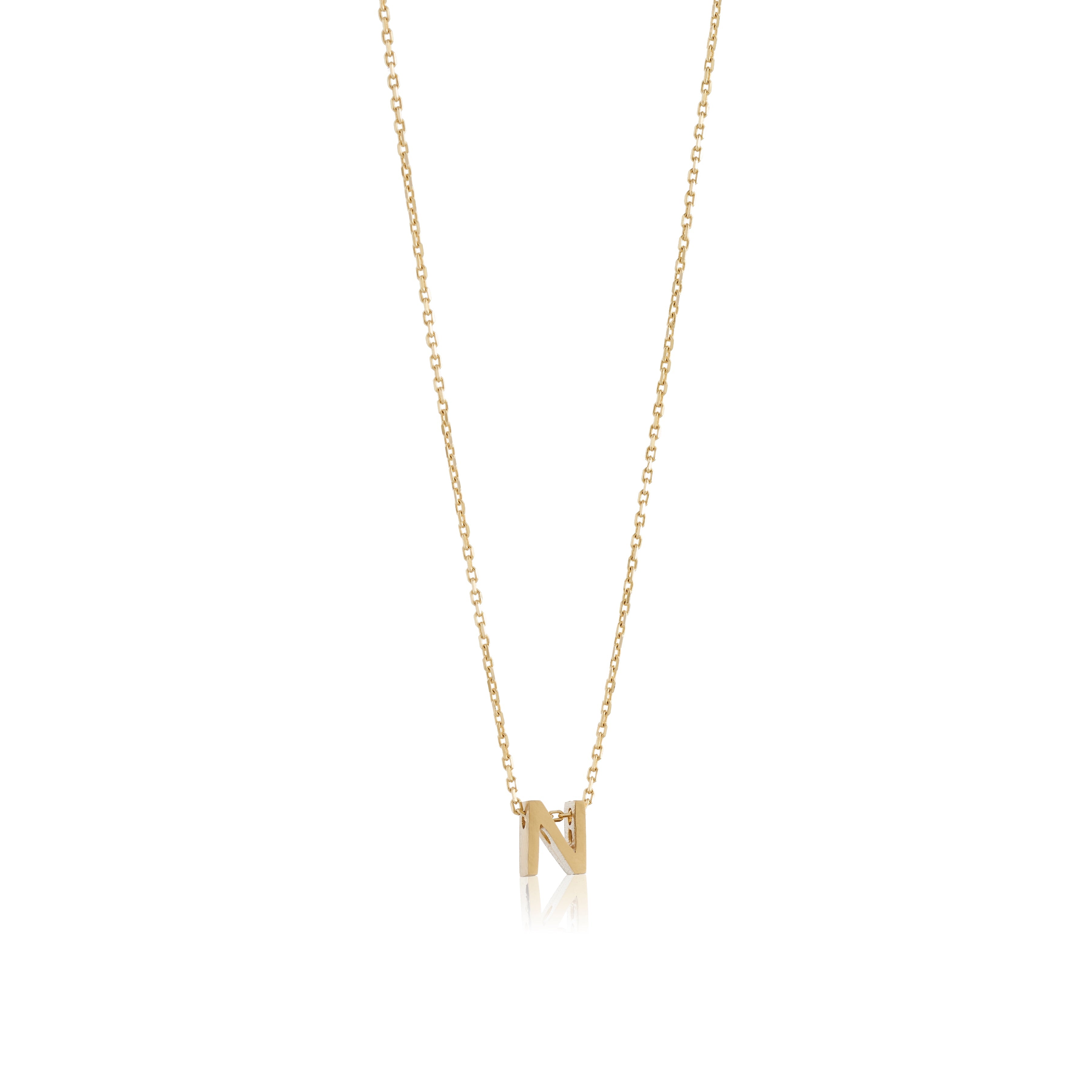 Gold mini deals initial necklace